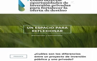 Se realizó el Encuentro Virtual Como Detectar Oportunidades de Inversiónes Privadas para Fortalecer la Oferta de Destino