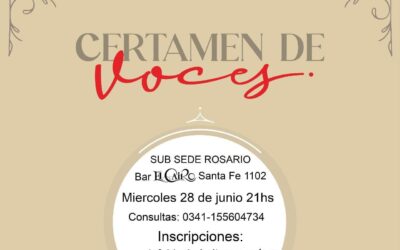 Certamen en Sub Sede Rosario para cantantes Festival Nacional de Tango La Falda XXXIX